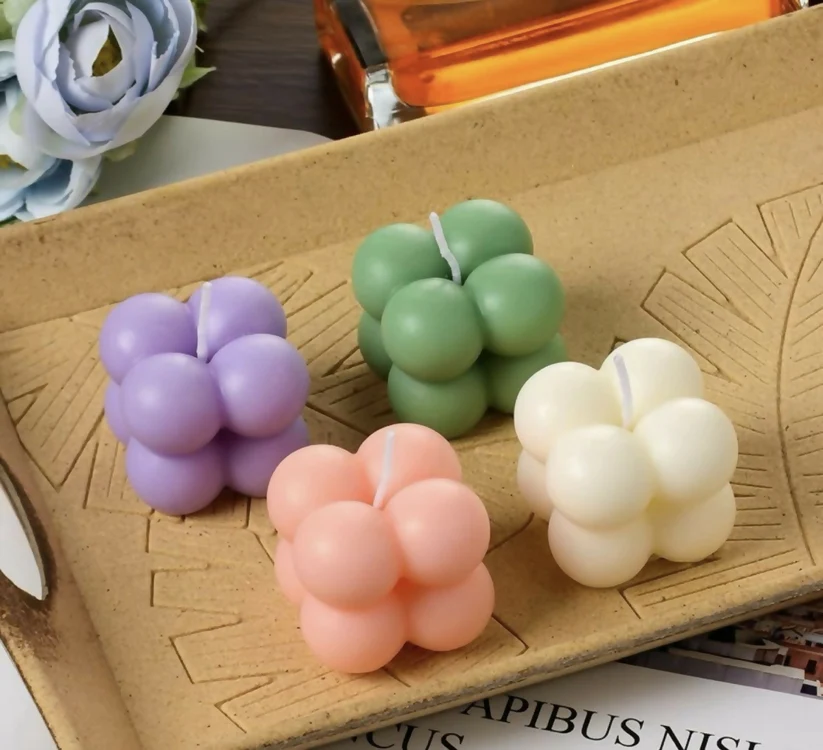 Aesthetic Bubble Cube Scented Candle Set