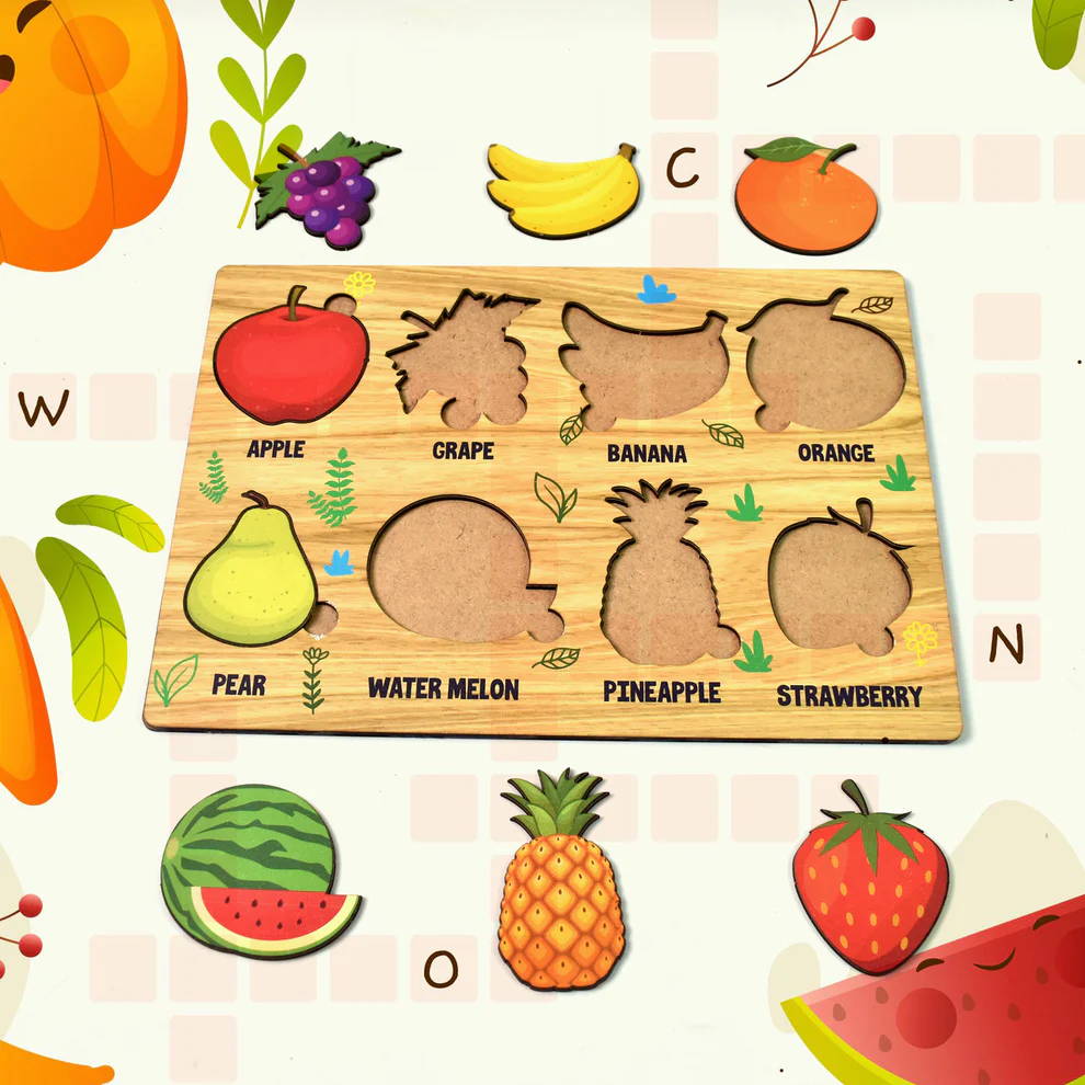 Wooden Fruits Puzzle Learning