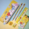 Stationery Kit for Kids - Metal Pencil Box, Sharpener, Pencil & Eraser (12 Pc Set) - Image 3