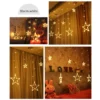 12 STARS CURTAIN STRING LIGHTS WITH 8 FLASHING MODES DECORATION FOR FESTIVALS - Image 3
