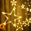 12 STARS CURTAIN STRING LIGHTS WITH 8 FLASHING MODES DECORATION FOR FESTIVALS - Image 4