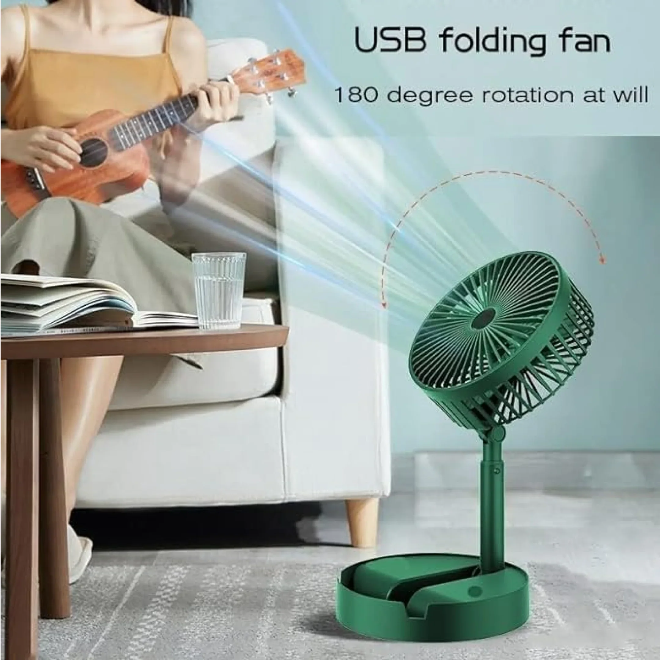 Adjustable Portable Desktop Fan (Battery Not Included)