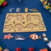 Seawater Animal Wooden Puzzle Learning Educational Board (1 Set) - Image 3