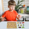 Wooden Vegetable Puzzle Learning Educational Board (1 Set) - Image 3