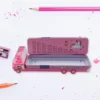 Double Decker Magic Truck Compass Multi Level Pencil Case with Movable Wheels & Sharpener (Mix Design/1pc) - Image 2