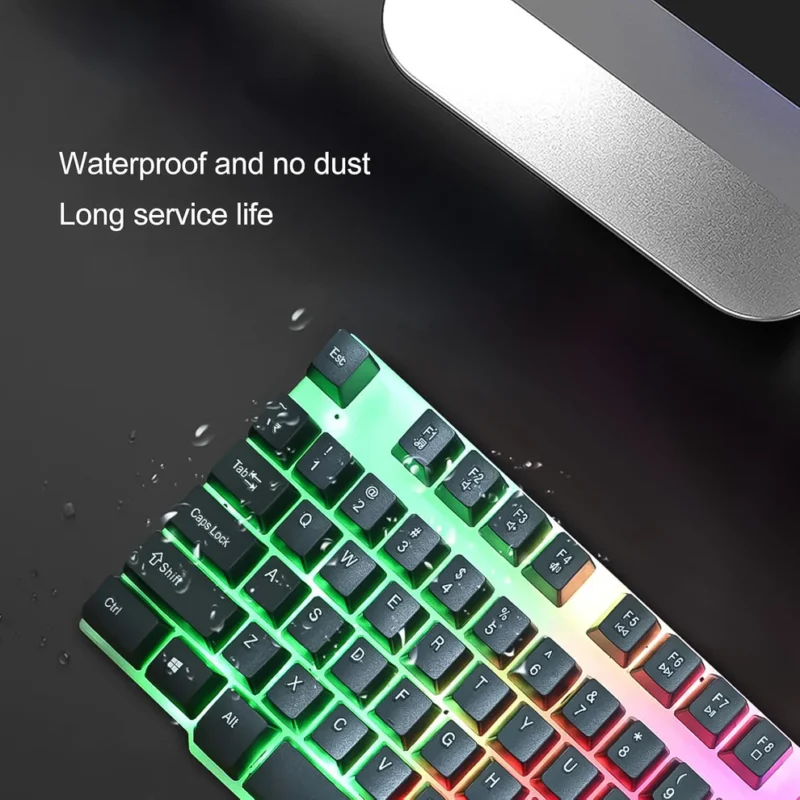 104 Key Colorful Lighting Keyboard Mouse Set (2 Pc Set) - Image 2