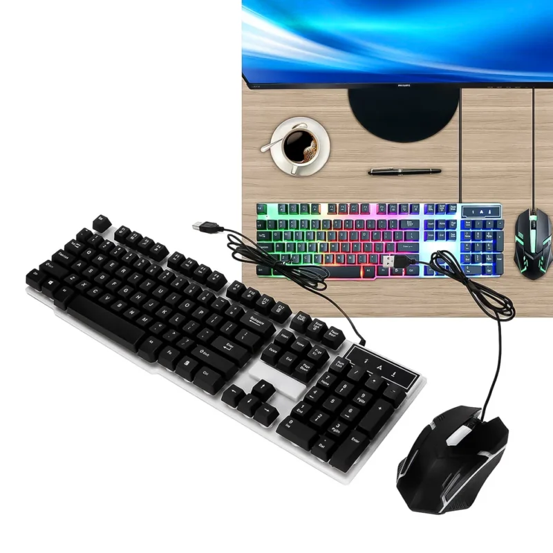 104 Key Colorful Lighting Keyboard Mouse Set (2 Pc Set) - Image 3