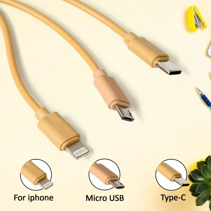 Retractable 3-in-1 Charger Cable for Phones & Android (1 Pc, Multi-USB) - Image 3